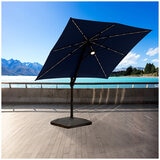 Atleisure Solar Led Cantilever Umbrella 10FT with Base Indigo