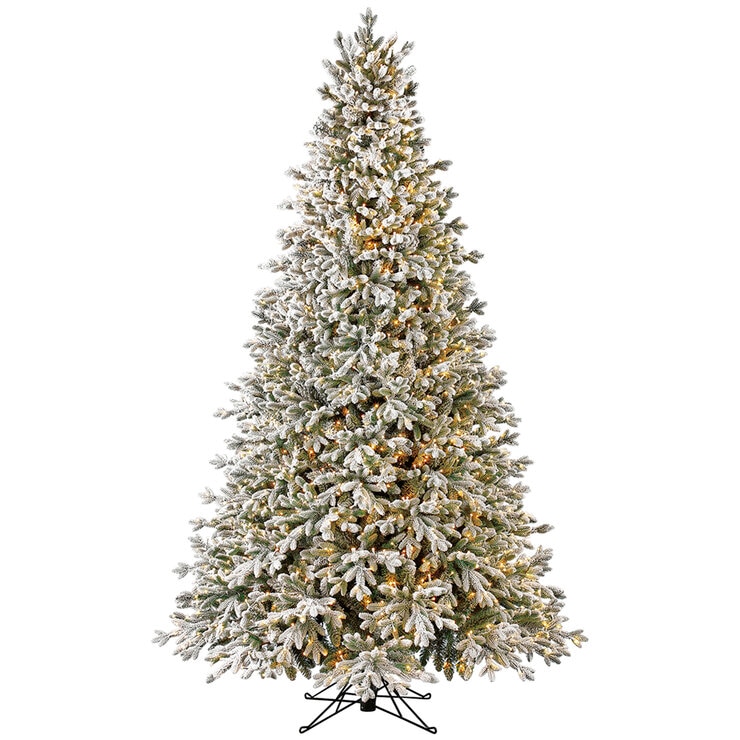 Pre-Lit 2.29m Aspen Flocked Glitter Christmas Tree