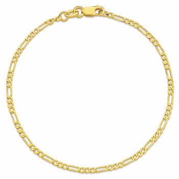 18KT Yellow Gold Figaro Bracelet 1.3g