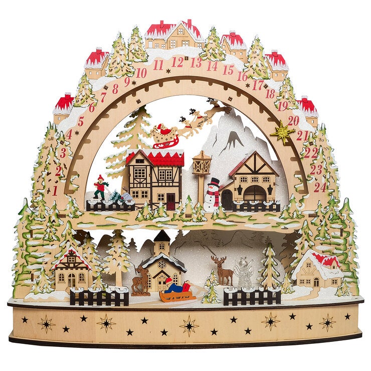 Wooden LED Advent Christmas Calendar Wooden LED Advent Christmas Calendar