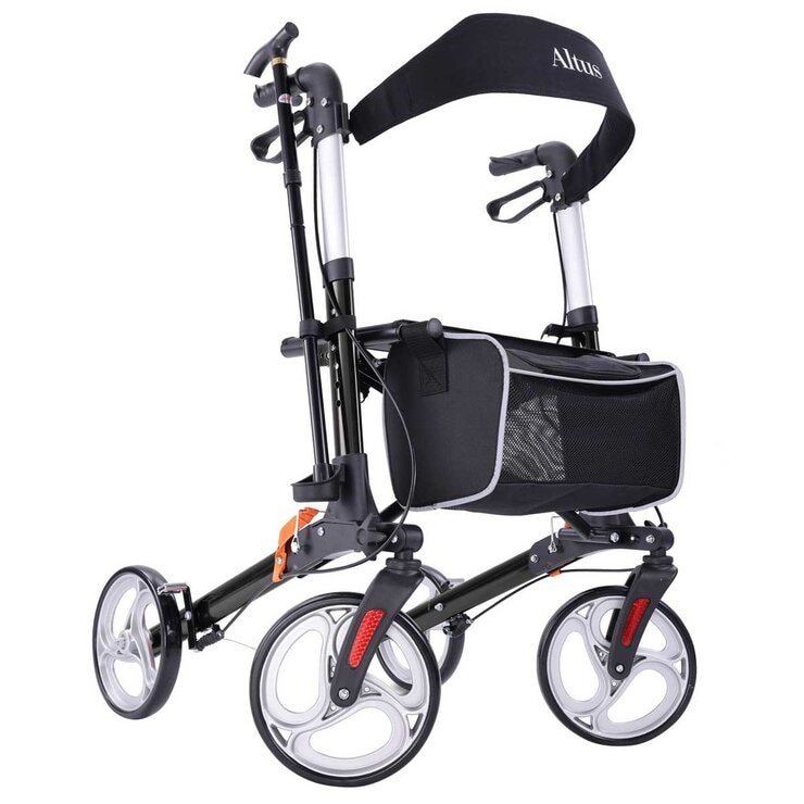 Altus Deluxe Euro Style Walker Rollator 10 Inch Wheel Black Altus Deluxe Euro Style Walker Rollator 10 Inch Wheel Black