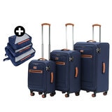 Tosca Park Avenue 3 Piece Luggage Set Navy Tan