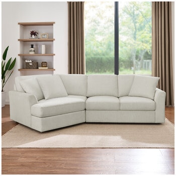 Thomasville 2 Piece Fabric Sofa With Wedge Seat And Storage