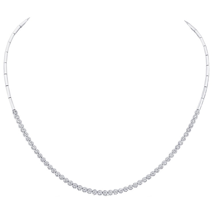 18KT White Gold 1.76ctw Round Cut Diamond Necklace