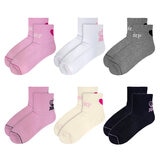 Juicy Couture Quarter Crew Women's Sock 6 Pack Pink Juicy Couture Quarter Crew Women's Sock 6 Pack Pink