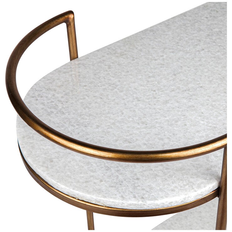 Cafe Lighting and Living Southside White Stone Bar Cart Antique Gold Cafe Lighting and Living Southside White Stone Bar Cart Antique Gold