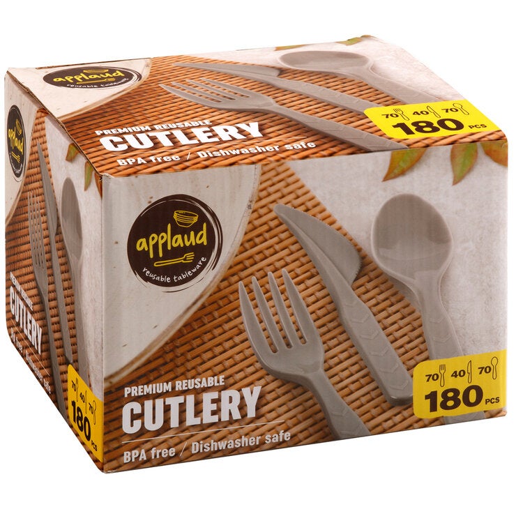 Applaud Premium Reusable Cutlery 180 Count Applaud Premium Reusable Cutlery 180 Count