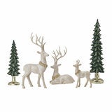 Deer and Trees 5 Piece Holiday Statue Set
