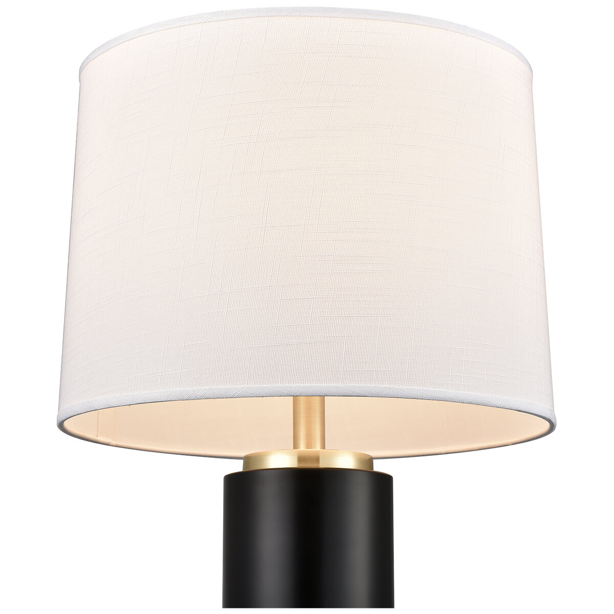 Bridgeport Designs Black Metal Cylinder Table Lamp Black and Honey Brass