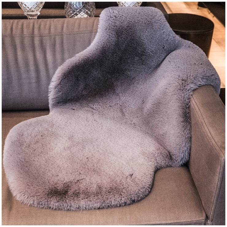 Mon Chateau Luxe Faux Fur Rug Light Grey Costco Australia