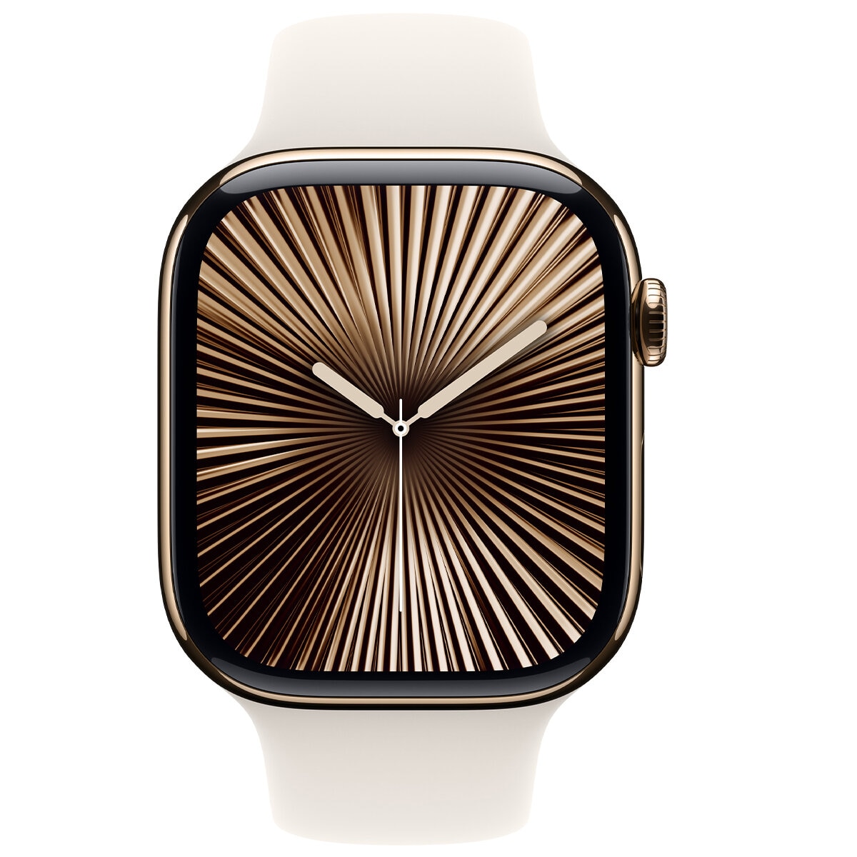 Apple Watch Series 10 GPS + Cellular 46mm Gold Titanium Case with Starlight Sport Band S/M