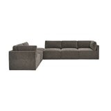 Thomasville 6PC Fabric Modular Sectional with Ottoman Grey