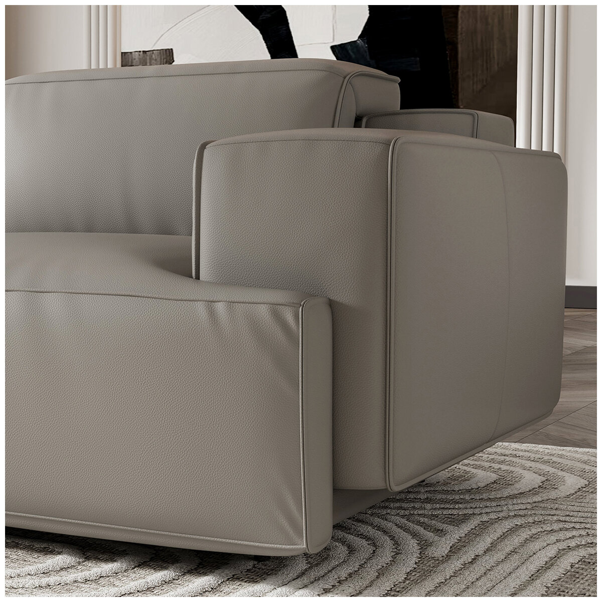 Valencia Valentina Leather Reclining Lounge 3 Seater Grey Color