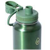 ThermoFlask Double Wall Stainless Steel Bottles With Spout And Straw Lid 2 Pack Green And Purple