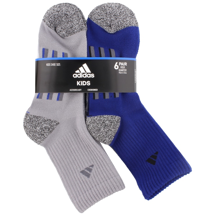 Adidas Children's Socks 6pk Grey, White & Navy Costco Australia