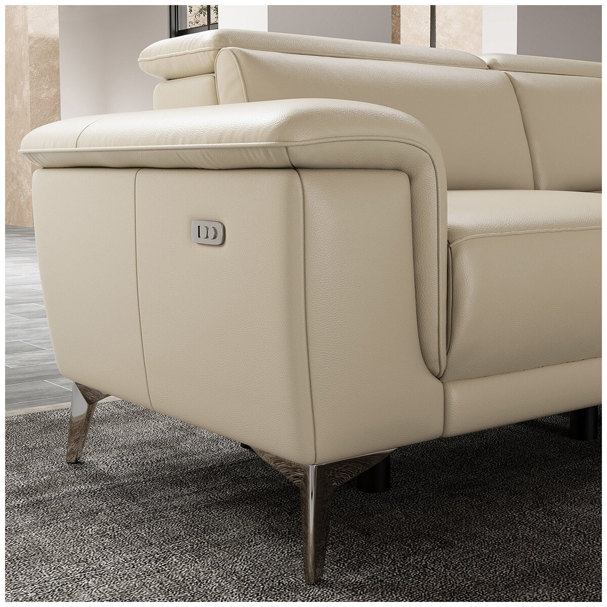 Valencia Pista Leather Reclining Sectional Lounge Right Chaise