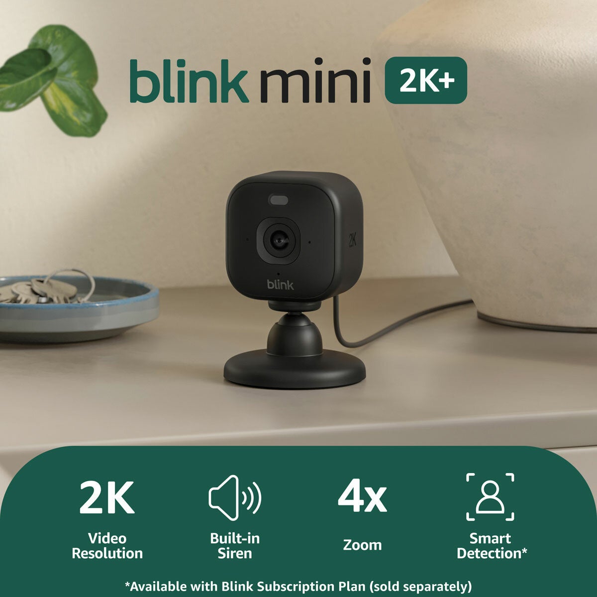 Blink 2K+ Video Doorbell And Mini Camera With Outdoor Adaptor Black Set B0H2XCV2FJ