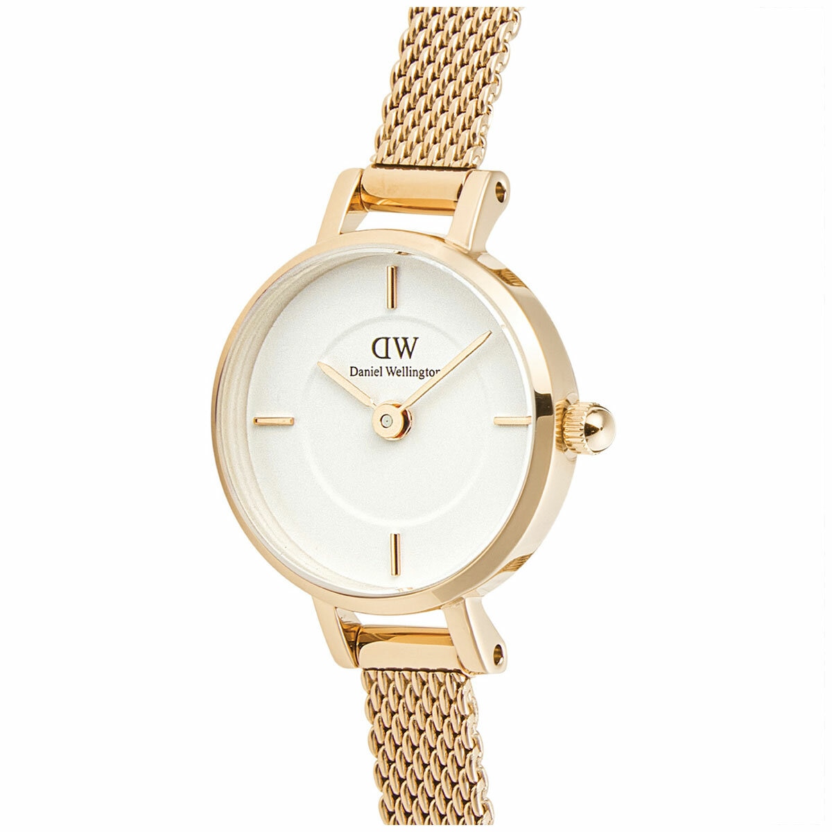 Daniel Wellington Petite Mini Evergold White Dial Gold Mesh Strap Women's Watch DW00100745 - 2
