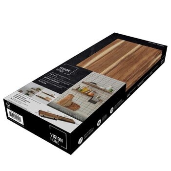 Vision Home Acacia Glue laminated Floating Shelves - Set of 2 - 60.96 x 24.13 x 3.81 cm each