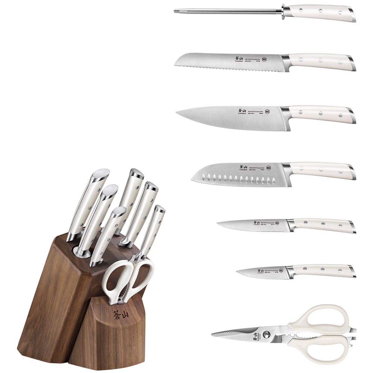 Cangshan S1 Series Walnut Knife Block Set 8 Piece