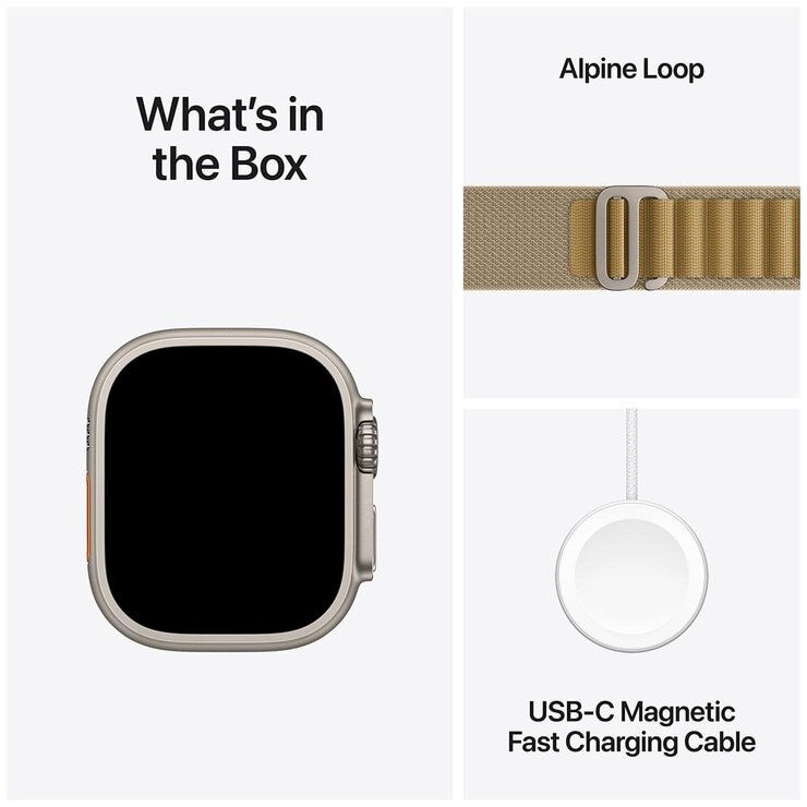 Apple Watch Ultra 2 GPS + Cellular 49mm Natural Titanium Case With Tan Alpine Loop Large