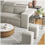 Valencia Finn Fabric Sectional Lounge Bed Left Storage Ottoman Light Grey Valencia Finn Fabric Sectional Lounge Bed Left Storage Ottoman Light Grey