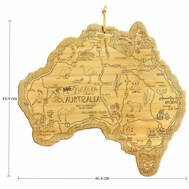 Totally Bamboo Australia Shaped Cutting Board