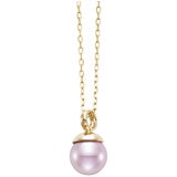 14KT Yellow Gold Pink Cultured Freshwater Pearl Pendant