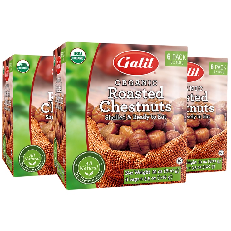 Galil Organic Roasted Chestnuts 3 x 6 x 100g Costco Australia
