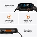 Apple Watch Ultra 2 GPS + Cellular 49mm Black Titanium Case With Black Trail Loop S/M