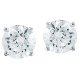 Platinum 1.50ctw Round Brilliant Cut Diamond Earrings