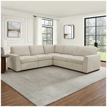 Thomasville 3 Piece Fabric Sectional With 2 Power Footrests Thomasville 3 Piece Fabric Sectional With 2 Power Footrests