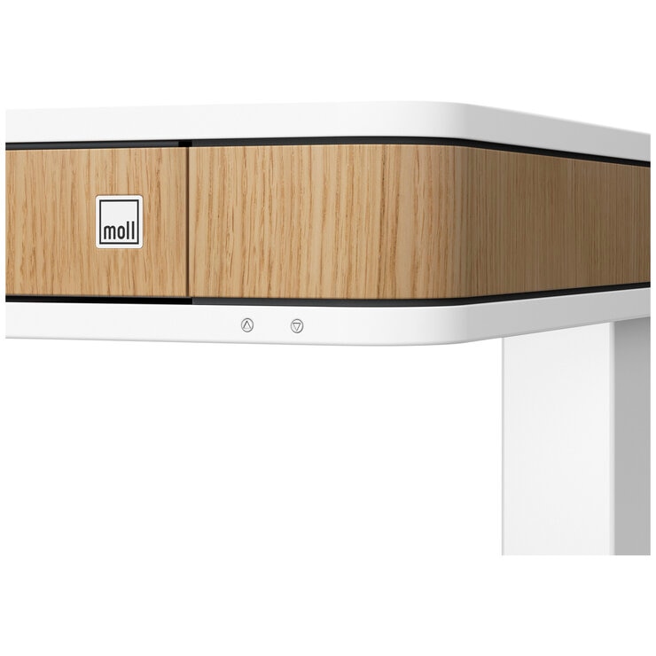 Moll T7 XL Oak Sit and Stand Desk White & Oak Moll T7 XL Oak Sit and Stand Desk White & Oak