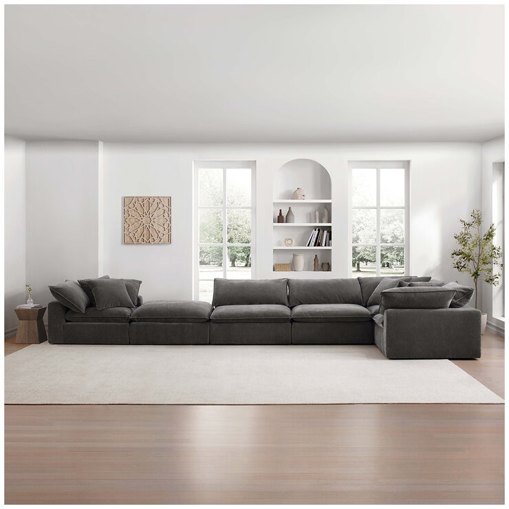 Aiden & Ivy 6 Piece Fabric Modular Sectional