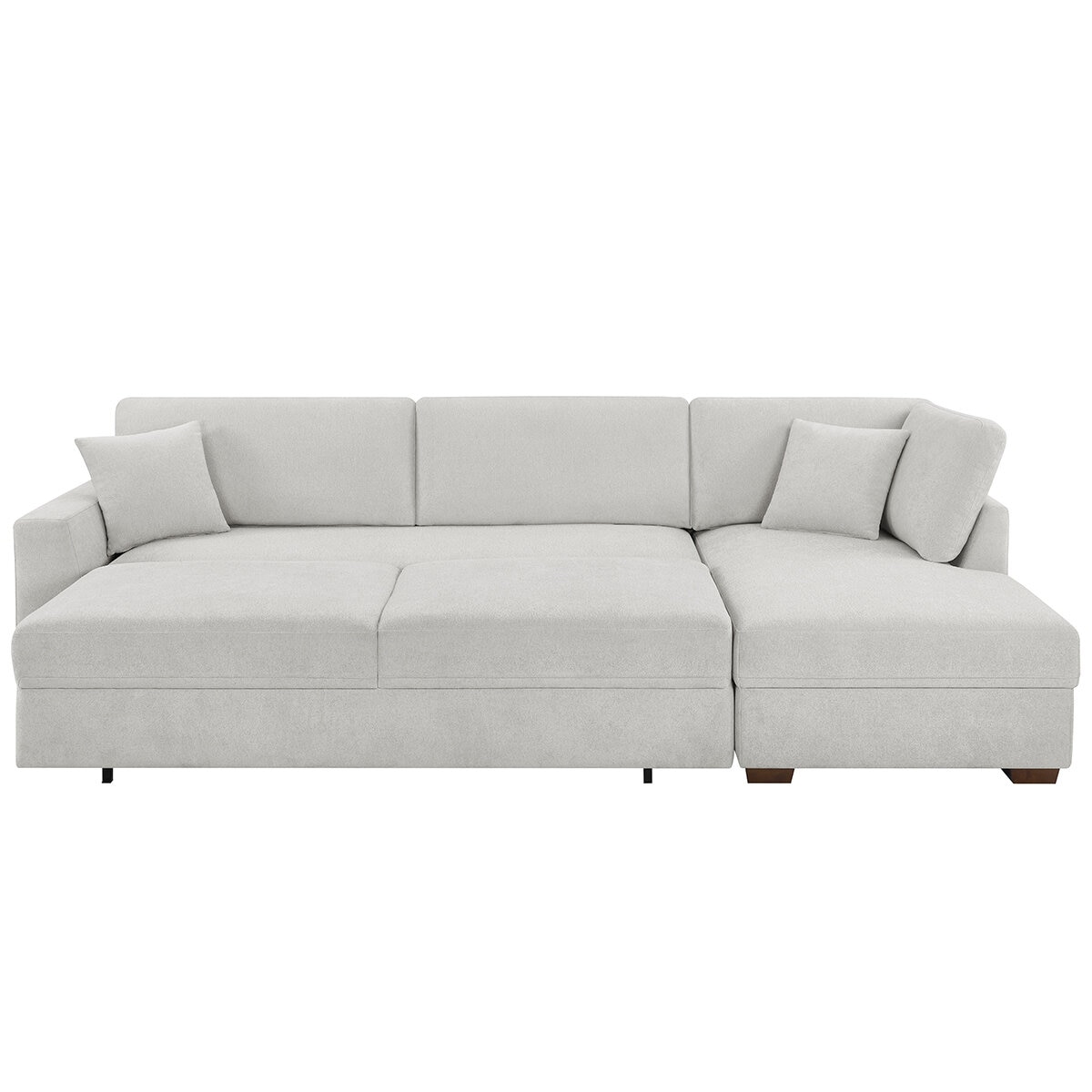 Thomasville 2 Piece Fabric Convertible Sectional With Chaise