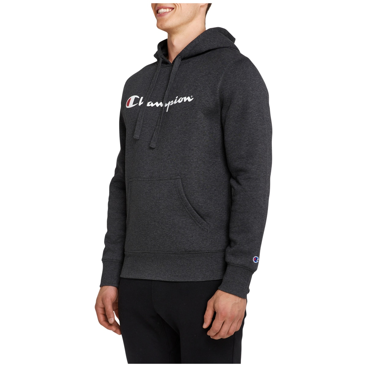 Champion Men's Script Hoodie Granite Grey