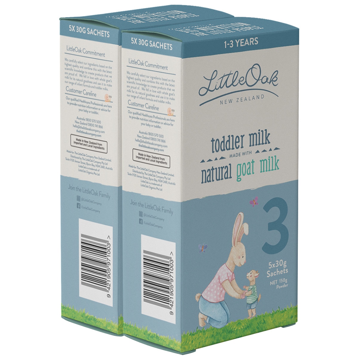 LittleOak Natural Goat Milk Toddler Sachets 5 x 30g 2 Pac...