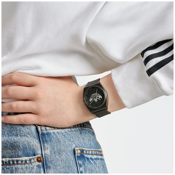 Adidas Originals Street Project Two Black Silicone Strap Unisex Watch AOST23551