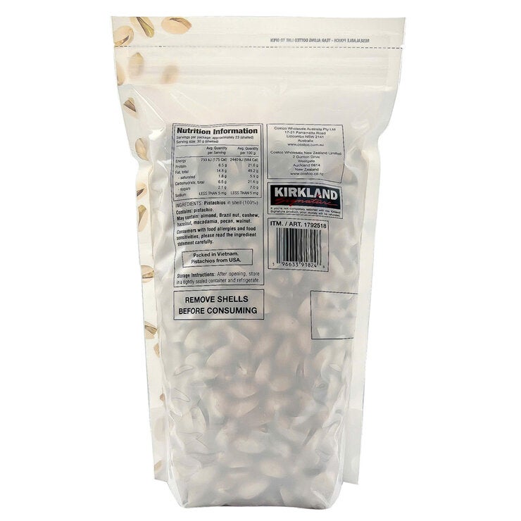 Kirkland Signature Unsalted Pistachios 1.36kg Kirkland Signature Unsalted Pistachios 1.36kg