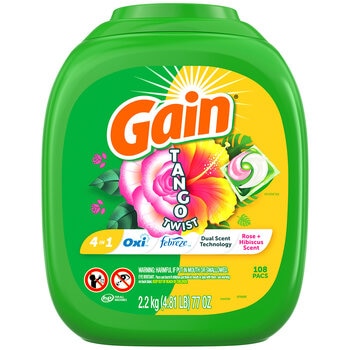 Gain Flings Tango Twist Laundry Detergent Pacs 180 Pack