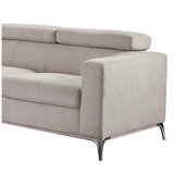 Abbyson Blaise Fabric Sectional with Storage Chaise and Adjustable Headrests Grey