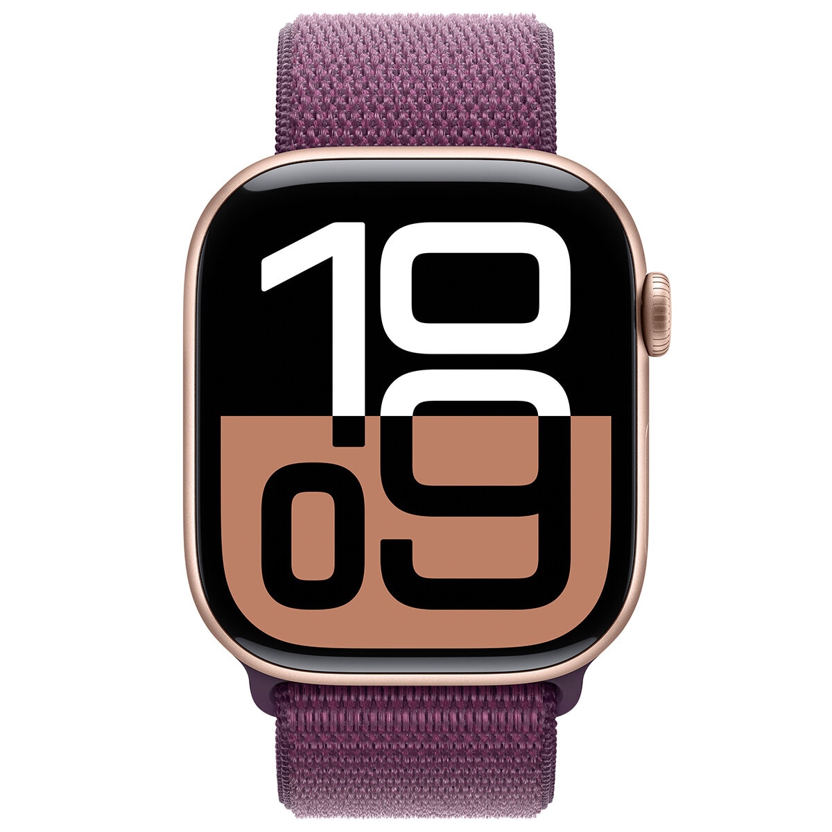Apple Watch Series 10 GPS 46mm Rose Gold Aluminium Case with Plum Sport Loop