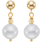 14KT Yellow Gold 8-9MM Freshwater Cultured Pearl Dangle Earring