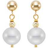 14KT Yellow Gold 8-9MM Freshwater Cultured Pearl Dangle Earring