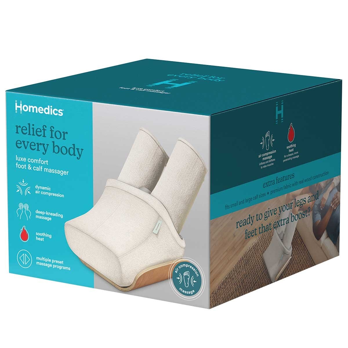 Homedics Luxe Compression Foot And Calf Massager FMS-502HGY