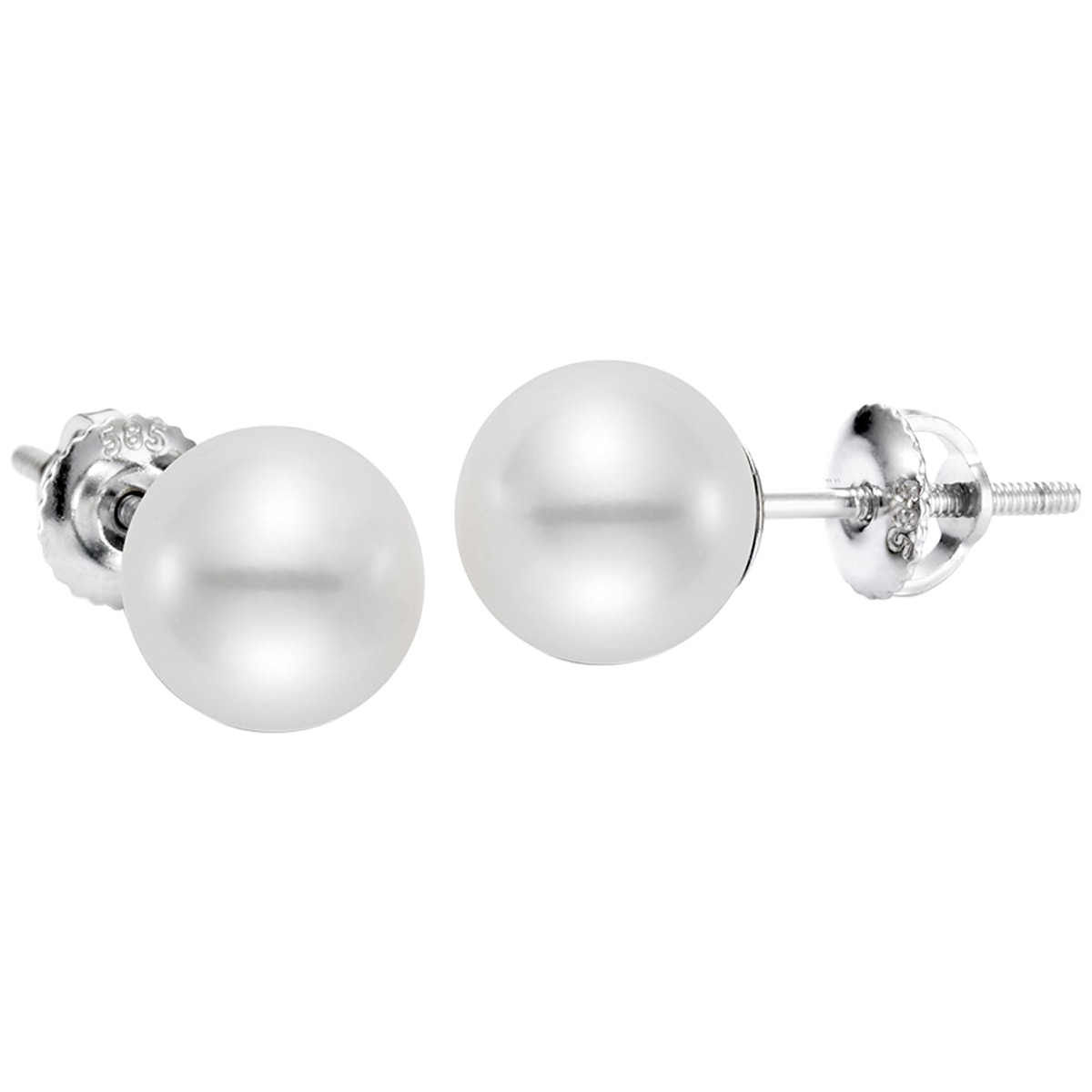 14KT White Gold White Freshwater Pearl Earrings | Costco Australia