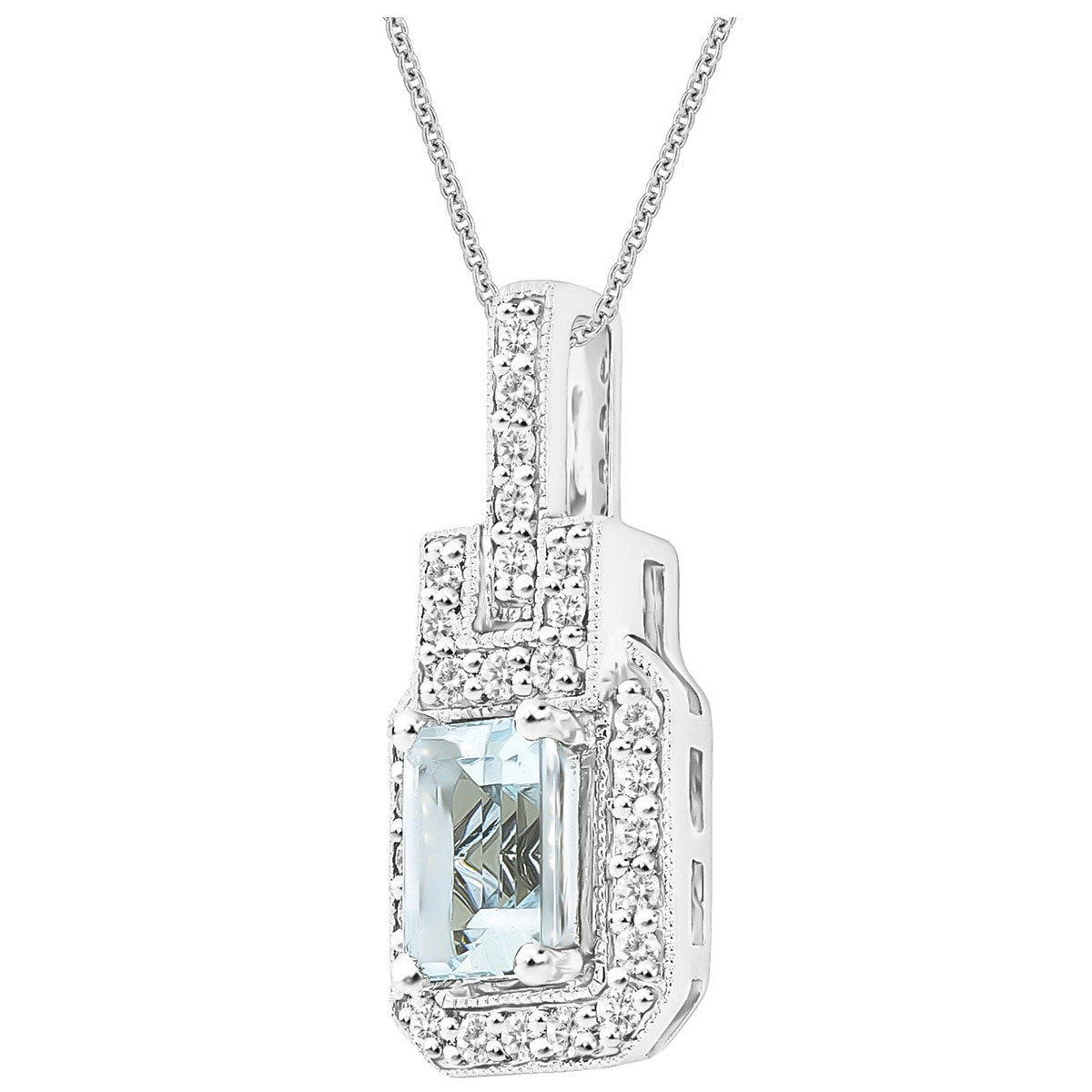 0.20ctw Diamond with Aquamarine Pendant