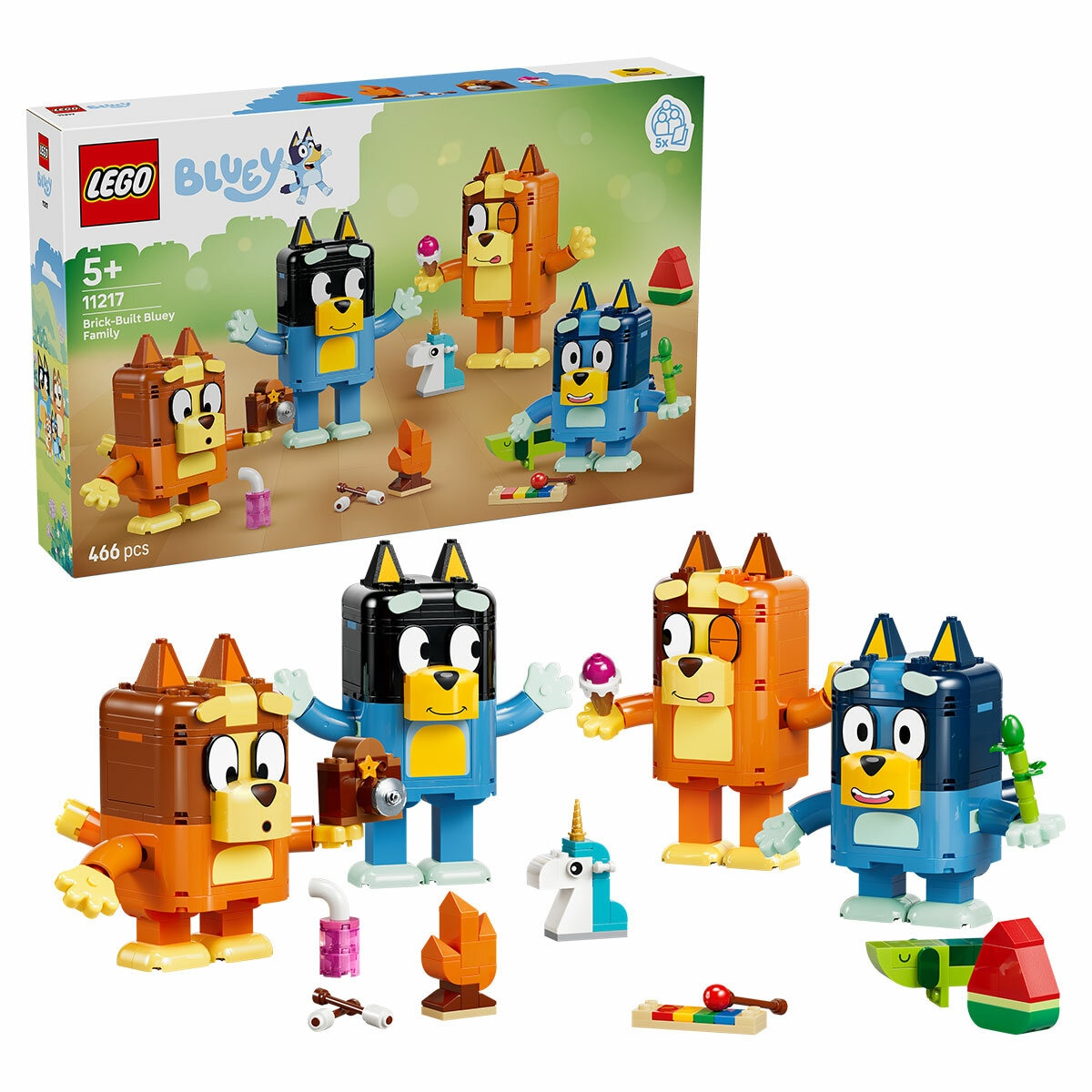 LEGO Bluey Brick-Built Bluey Family Toy Figures Set 11217 LEGO Bluey Brick-Built Bluey Family Toy Figures Set 11217