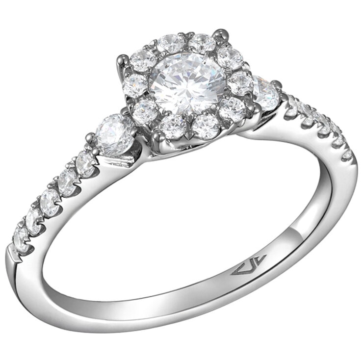 18KT White Gold 0.91ctw Round Diamond Bridal Set