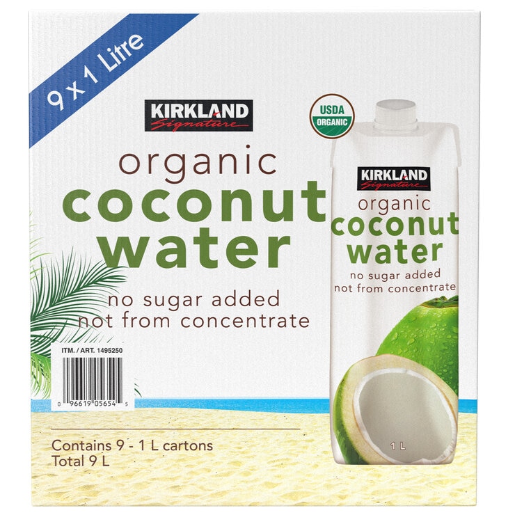 Kirkland Signature Organic Coconut Water 9 x 1L